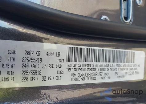 2019 Jeep Compass Altitude 4X4 from USA, damaged, VIN 3C4NJDBB2KT661267